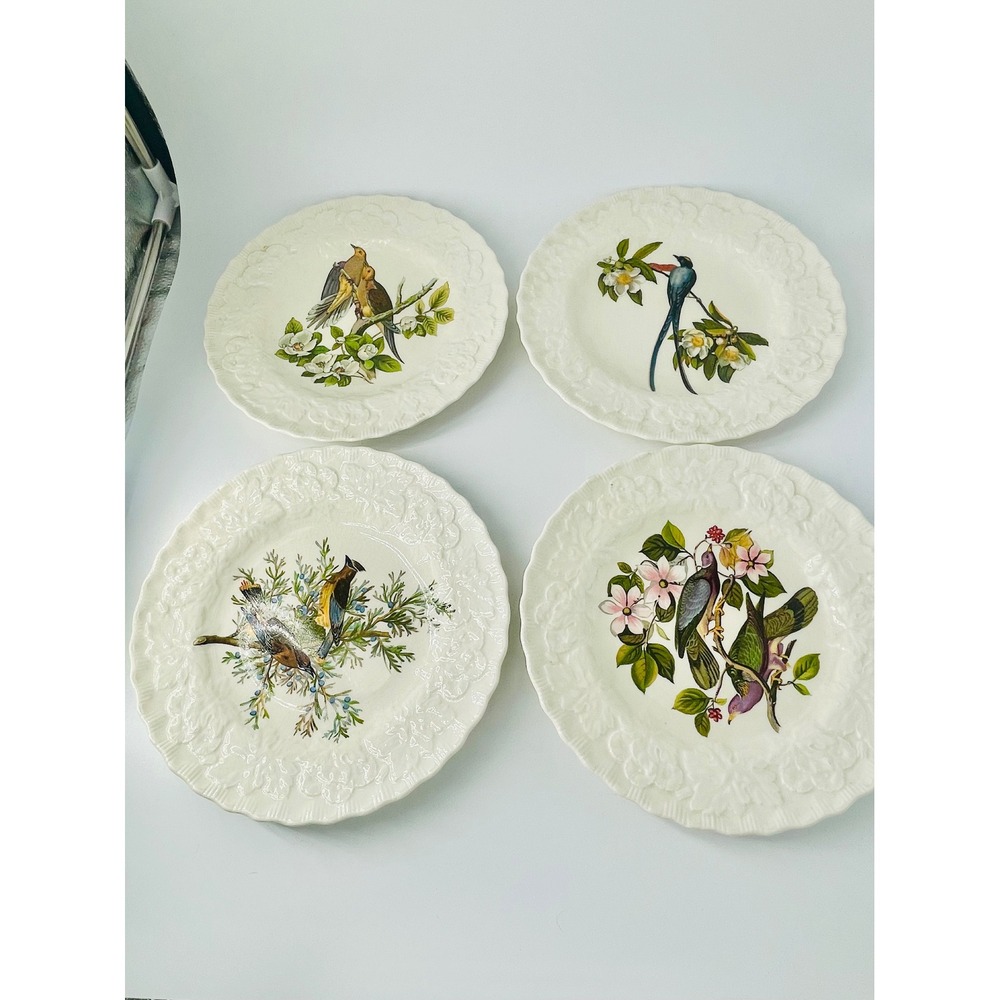 VTG Alfred Meakin Audubon Birds of America Plates Set of 4 England Bird Decor